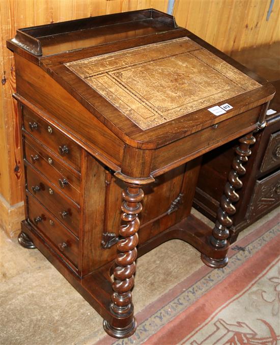 Victorian rosewood Davenport